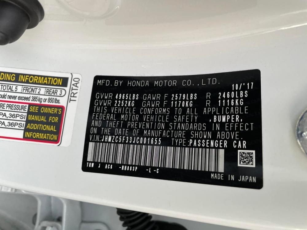 2018 WHITE Honda Clarity Touring Plug-In Hybrid (JHMZC5F33JC) with an 1.5L L4 DOHC 16V HYBRID engine, CVT transmission, located at 744 E Miner Ave, Stockton, CA, 95202, (209) 944-5770, 37.956863, -121.282082 - Photo #17