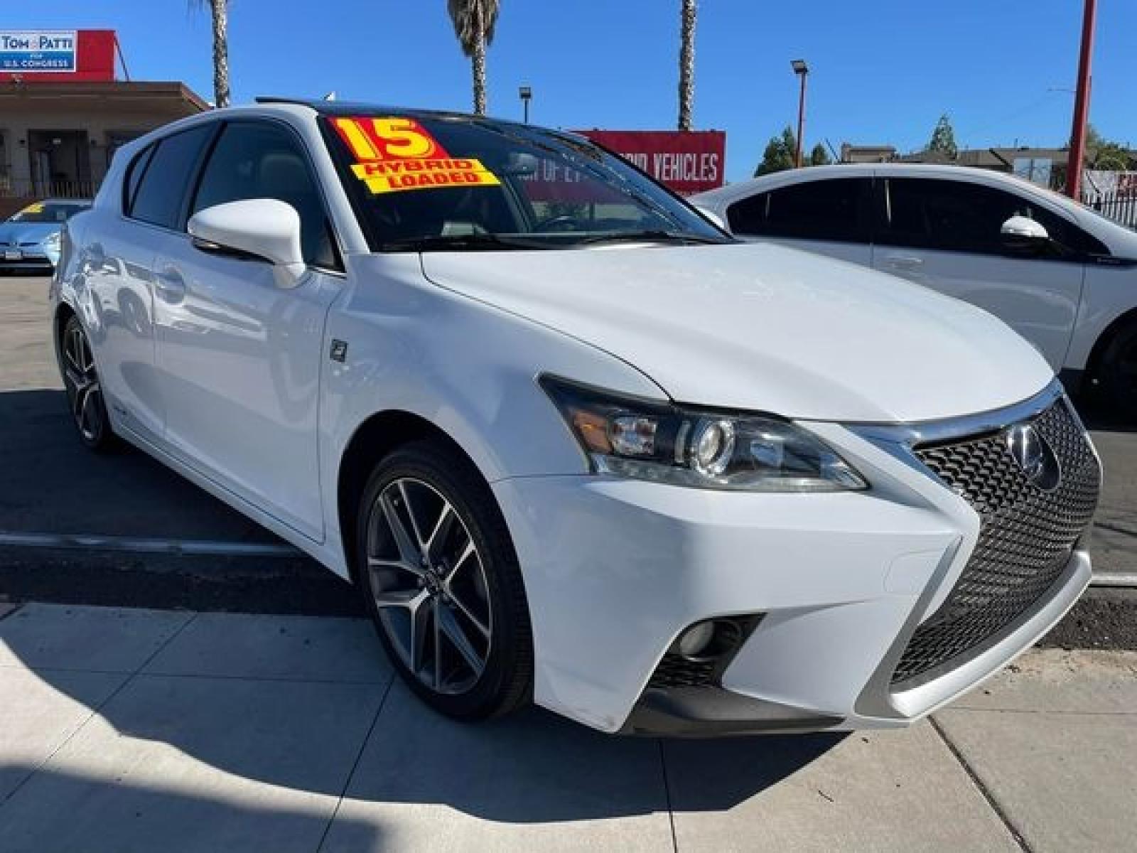 2015 WHITE Lexus CT 200h Base (JTHKD5BH0F2) with an 1.8L L4 HYBRID engine, Continuously Variable Transmission transmission, located at 744 E Miner Ave, Stockton, CA, 95202, (209) 944-5770, 37.956863, -121.282082 - Photo #0