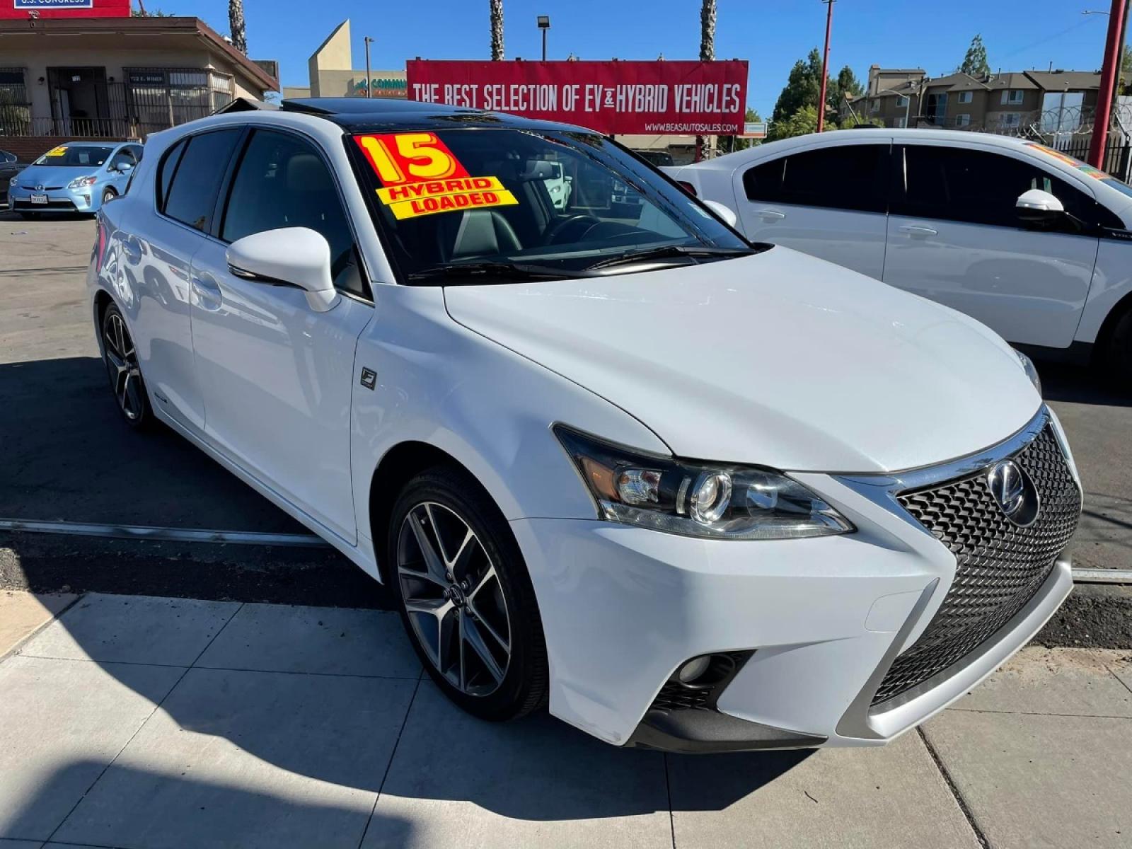 2015 WHITE Lexus CT 200h Base (JTHKD5BH0F2) with an 1.8L L4 HYBRID engine, Continuously Variable Transmission transmission, located at 744 E Miner Ave, Stockton, CA, 95202, (209) 944-5770, 37.956863, -121.282082 - Photo #1