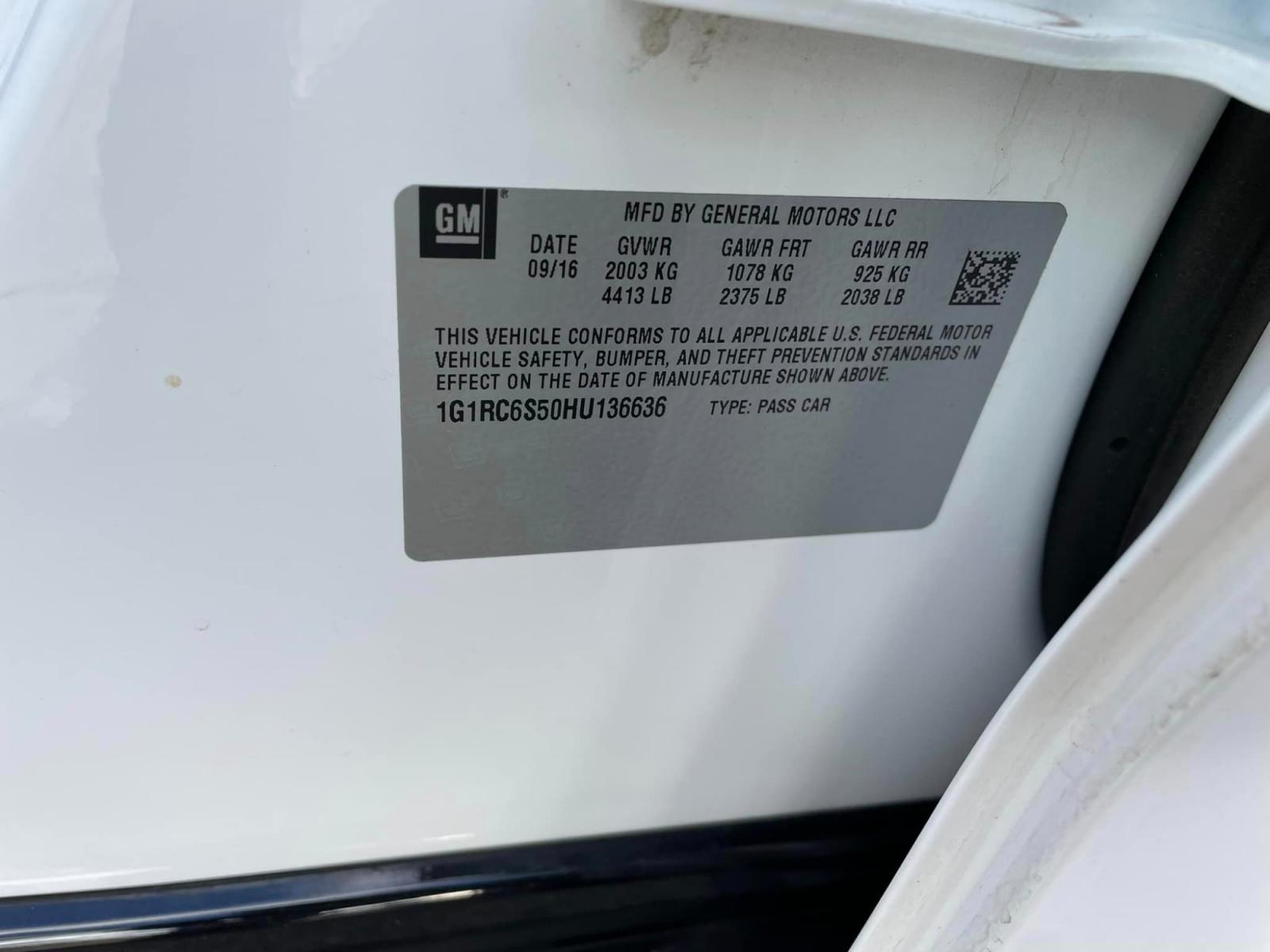 2017 WHITE Chevrolet Volt LT (1G1RC6S50HU) with an 1.5L L4 DOHC 16V engine, CVT transmission, located at 744 E Miner Ave, Stockton, CA, 95202, (209) 944-5770, 37.956863, -121.282082 - Photo #15