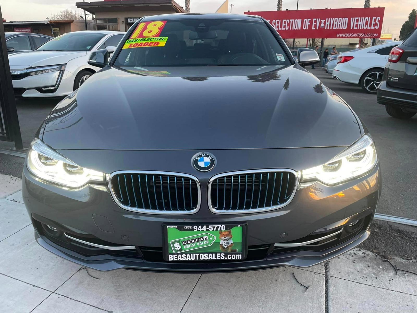 2018 GRAY BMW 3-Series 330e iPerformance Sedan (WBA8E1C58JA) with an 2.0L L4 DOHC 16V HYBRID engine, 8A transmission, located at 744 E Miner Ave, Stockton, CA, 95202, (209) 944-5770, 37.956863, -121.282082 - Photo #2