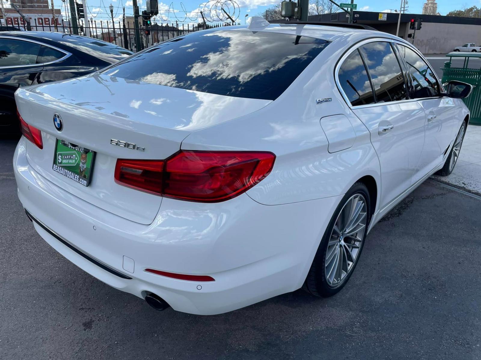2018 WHITE BMW 5-Series 530e iPerformance (WBAJA9C55JB) with an 2.0L L4 DOHC 16V TURBO HYBRID engine, 8A transmission, located at 744 E Miner Ave, Stockton, CA, 95202, (209) 944-5770, 37.956863, -121.282082 - Photo #7