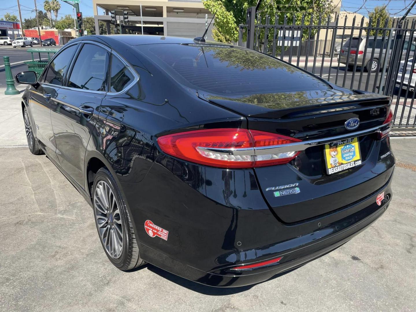 2018 BLACK /BLACK Ford Fusion Energi Titanium (3FA6P0SU1JR) with an 2.0L L4 DOHC 16V HYBRID engine, CVT transmission, located at 744 E Miner Ave, Stockton, CA, 95202, (209) 944-5770, 37.956863, -121.282082 - Photo#13