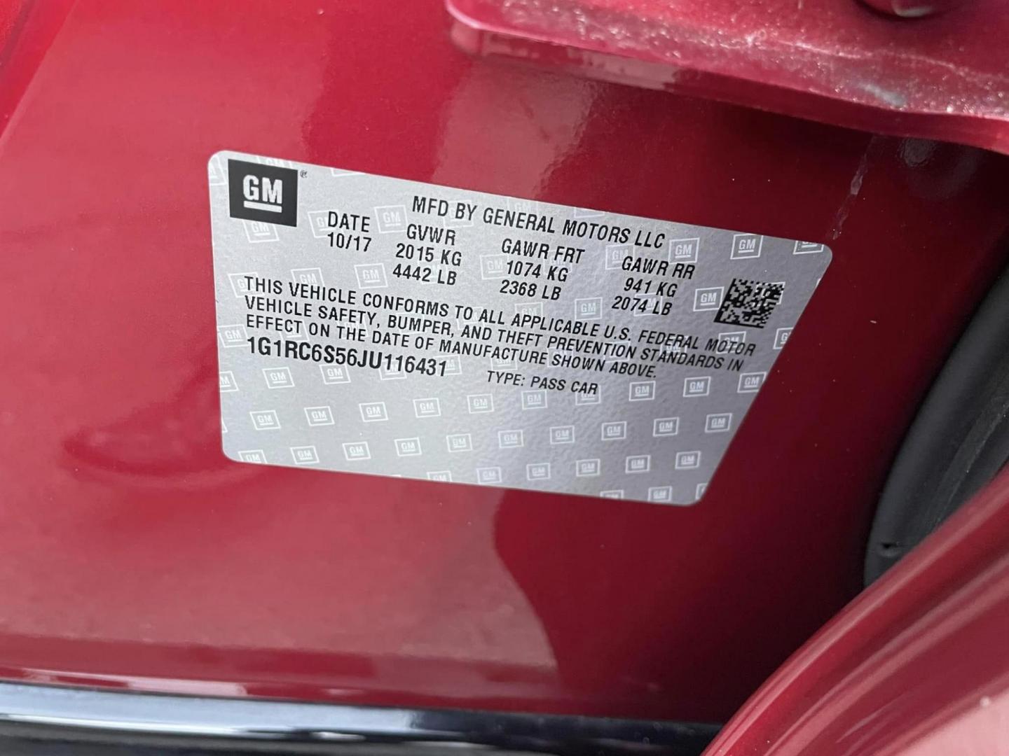 2018 RED Chevrolet Volt LT (1G1RC6S56JU) with an 1.5L L4 DOHC 16V engine, CVT transmission, located at 744 E Miner Ave, Stockton, CA, 95202, (209) 944-5770, 37.956863, -121.282082 - Photo#13