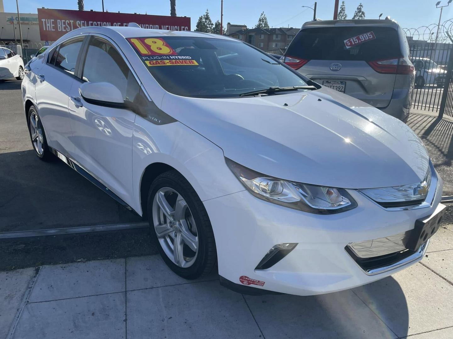 2018 WHITE Chevrolet Volt LT (1G1RC6S51JU) with an 1.5L L4 DOHC 16V engine, CVT transmission, located at 744 E Miner Ave, Stockton, CA, 95202, (209) 944-5770, 37.956863, -121.282082 - Photo#0