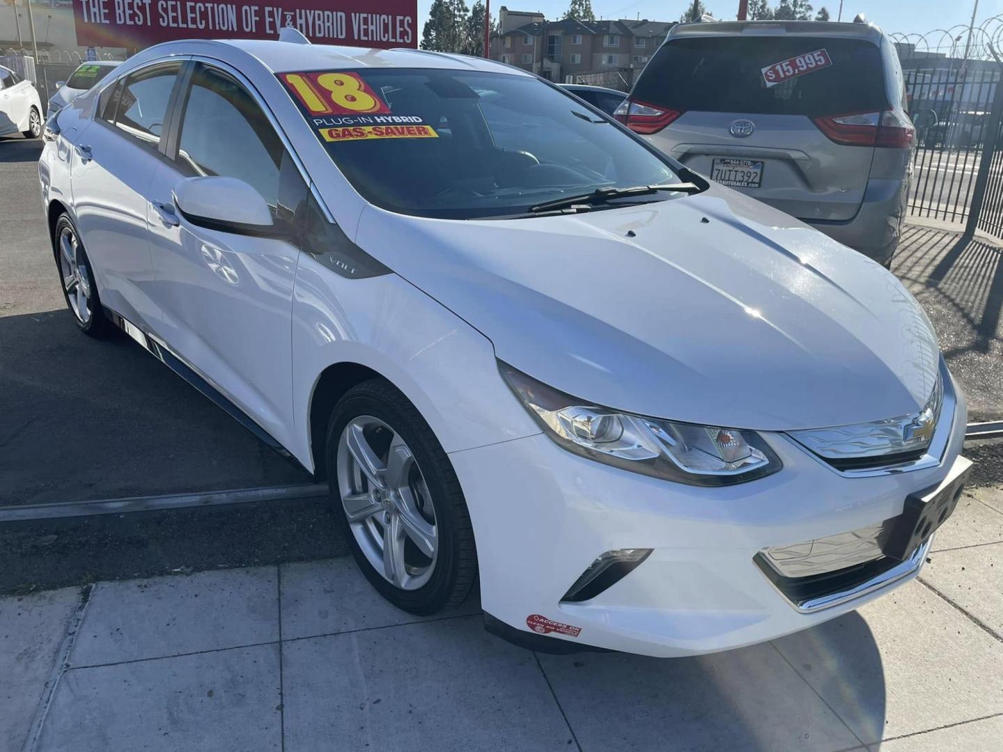 2018 WHITE Chevrolet Volt LT (1G1RC6S51JU) with an 1.5L L4 DOHC 16V engine, CVT transmission, located at 744 E Miner Ave, Stockton, CA, 95202, (209) 944-5770, 37.956863, -121.282082 - Photo#1