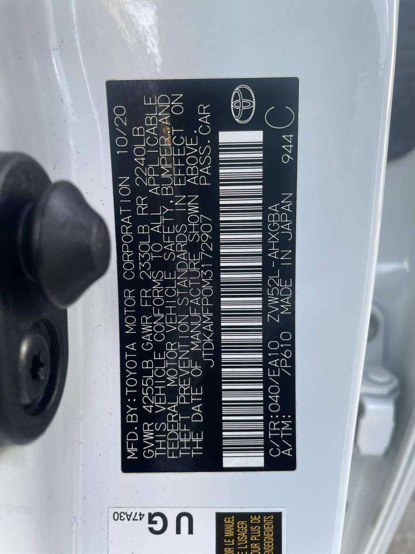 2021 WHITE Toyota Prius Prime LE (JTDKAMFP0M3) with an 1.8L L4 DOHC 16V HYBRID engine, CVT transmission, located at 744 E Miner Ave, Stockton, CA, 95202, (209) 944-5770, 37.956863, -121.282082 - PLUS TAXES AND FEES - Photo#14