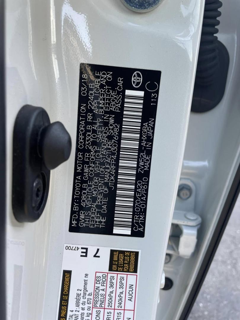 2018 WHITE Toyota Prius Prime Premium (JTDKARFP4J3) with an 1.8L L4 DOHC 16V HYBRID engine, CVT transmission, located at 744 E Miner Ave, Stockton, CA, 95202, (209) 944-5770, 37.956863, -121.282082 - PLUS TAXES AND FEES NO CHAGRER AVAILABLE - Photo#15