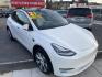 2021 WHITE Tesla Model Y Long Range AWD (5YJYGAEE3MF) with an ELECTRIC engine, 1A transmission, located at 744 E Miner Ave, Stockton, CA, 95202, (209) 944-5770, 37.956863, -121.282082 - Photo#1