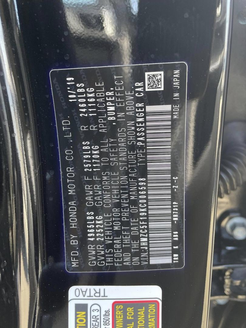 2019 BLACK Honda Clarity Plug-In Hybrid (JHMZC5F19KC) with an 1.5L L4 DOHC 16V HYBRID engine, CVT transmission, located at 744 E Miner Ave, Stockton, CA, 95202, (209) 944-5770, 37.956863, -121.282082 - PLUS TAXES AND FEES NO CHARGER AVAILABLE - Photo#12