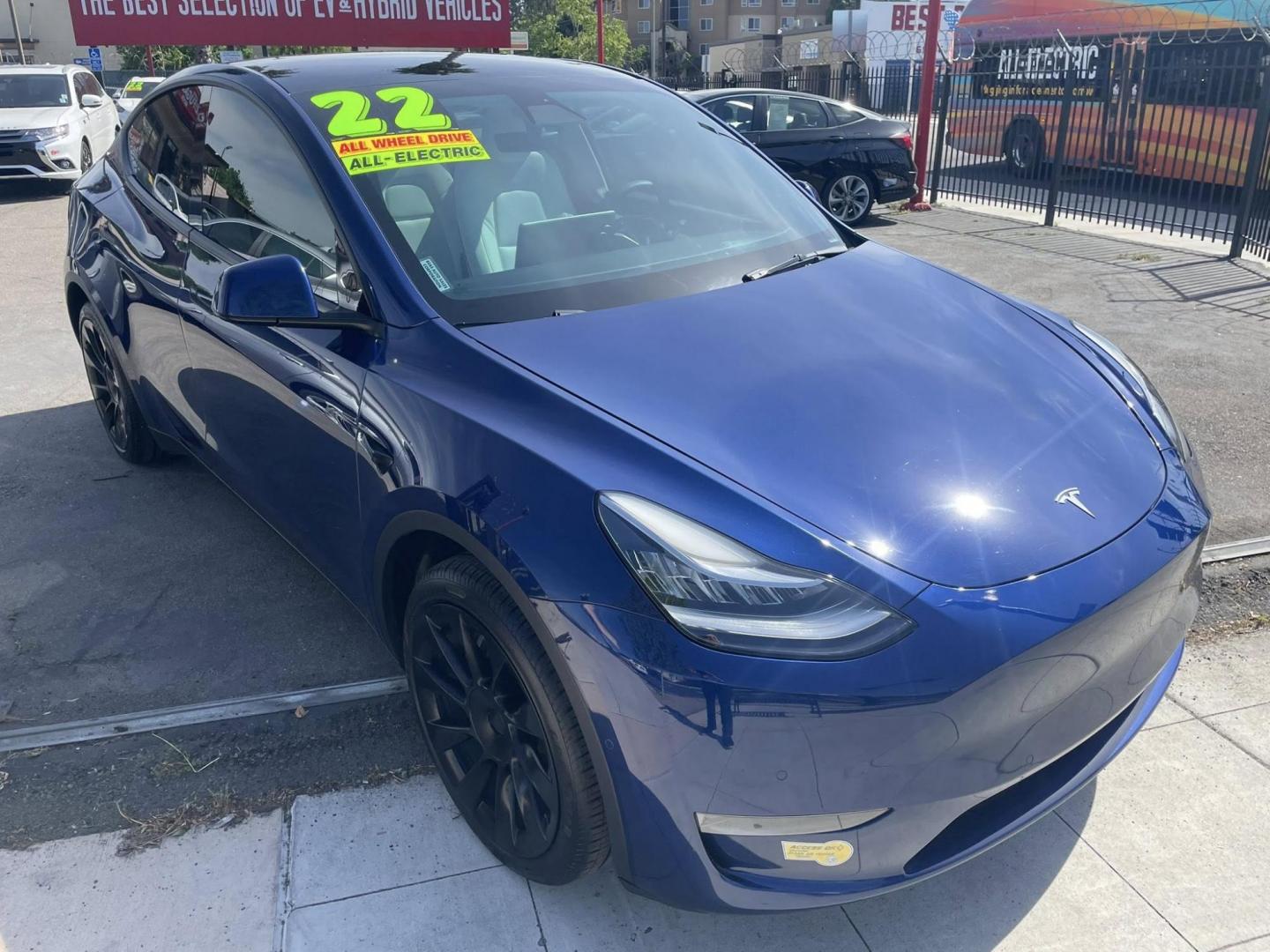 2022 Blue Tesla Model Y Long Range (7SAYGDEE7NF) with an ELECTRIC engine, 1A transmission, located at 744 E Miner Ave, Stockton, CA, 95202, (209) 944-5770, 37.956863, -121.282082 - Photo#1