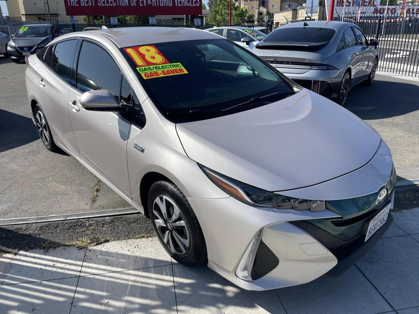 2018 Toyota Prius Prime Premium (JTDKARFP1J3) with an 1.8L L4 DOHC 16V HYBRID engine, CVT transmission, located at 744 E Miner Ave, Stockton, CA, 95202, (209) 944-5770, 37.956863, -121.282082 - Photo#1