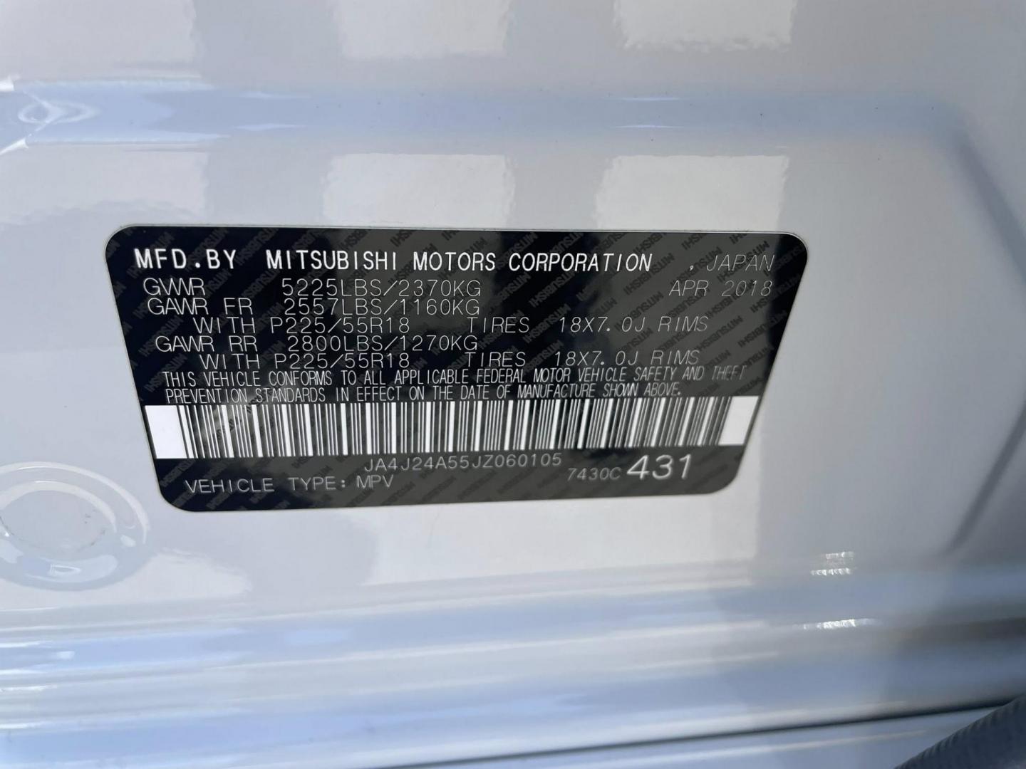 2018 WHITE Mitsubishi Outlander PHEV GT (JA4J24A55JZ) with an 2.0L L4 DOHC 16V HYBRID engine, 1A transmission, located at 744 E Miner Ave, Stockton, CA, 95202, (209) 944-5770, 37.956863, -121.282082 - PLUS TAXES AND FEES NO CHARGER AVAILABLE - Photo#10