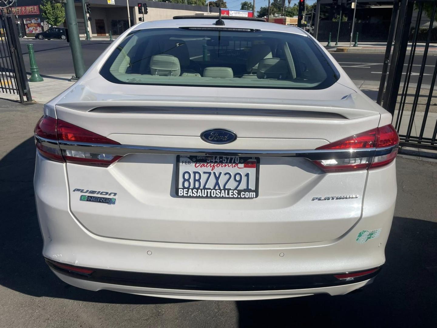 2018 WHITE Ford Fusion Energi Titanium (3FA6P0SU2JR) with an 2.0L L4 DOHC 16V HYBRID engine, CVT transmission, located at 744 E Miner Ave, Stockton, CA, 95202, (209) 944-5770, 37.956863, -121.282082 - PLUS TAXES AND FEES NO CHARGER AVAILABLE - Photo#13