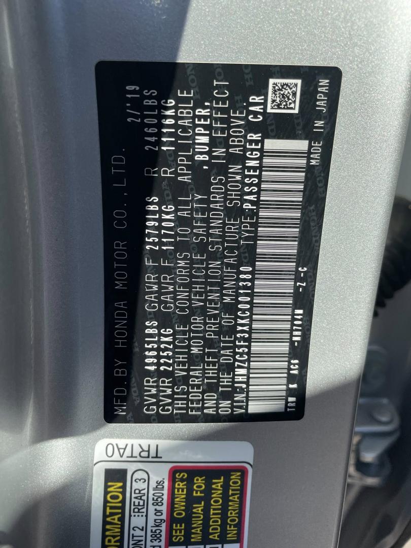 2019 Honda Clarity Touring Plug-In Hybrid (JHMZC5F3XKC) with an 1.5L L4 DOHC 16V HYBRID engine, CVT transmission, located at 744 E Miner Ave, Stockton, CA, 95202, (209) 944-5770, 37.956863, -121.282082 - PLUS TAXES AND FEES NO CHARGER AVAILABLE - Photo#13