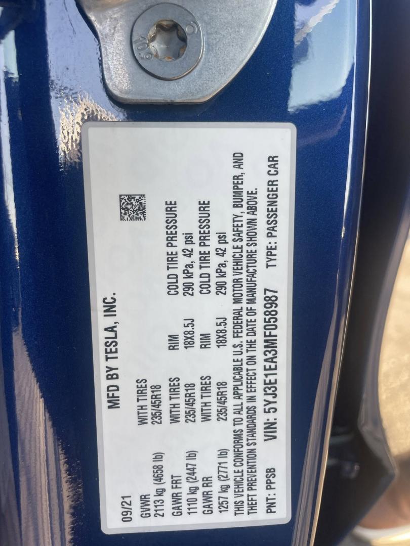 2021 Tesla Model 3 Standard Range Plus (5YJ3E1EA3MF) with an ELECTRIC engine, 1A transmission, located at 744 E Miner Ave, Stockton, CA, 95202, (209) 944-5770, 37.956863, -121.282082 - PLUS TAXES AND FEES NO CHARGER AVAILABLE - Photo#12