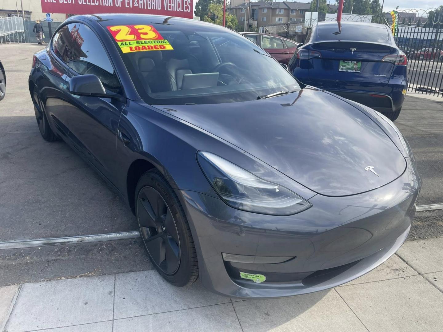 2023 Tesla Model 3 Standard Range Plus (5YJ3E1EA5PF) with an ELECTRIC engine, 1A transmission, located at 744 E Miner Ave, Stockton, CA, 95202, (209) 944-5770, 37.956863, -121.282082 - Photo#0