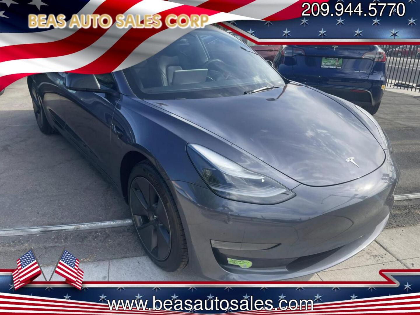 2023 Tesla Model 3 Standard Range Plus (5YJ3E1EA5PF) with an ELECTRIC engine, 1A transmission, located at 744 E Miner Ave, Stockton, CA, 95202, (209) 944-5770, 37.956863, -121.282082- Photo#0