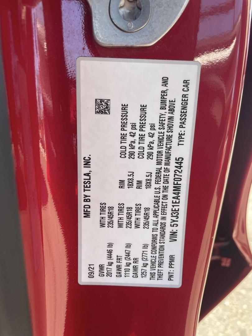 2021 Tesla Model 3 Standard Range Plus (5YJ3E1EA4MF) with an ELECTRIC engine, 1A transmission, located at 744 E Miner Ave, Stockton, CA, 95202, (209) 944-5770, 37.956863, -121.282082 - PLUS TAXES AND FEES NO CHARGER AVAILABLE - Photo#10