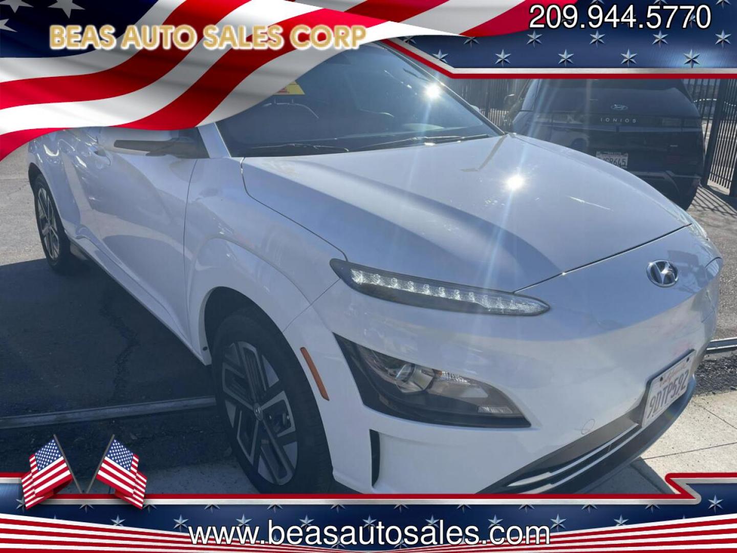2023 Hyundai Kona EV SEL (KM8K23AG1PU) with an ELECTRIC engine, 1A transmission, located at 744 E Miner Ave, Stockton, CA, 95202, (209) 944-5770, 37.956863, -121.282082 - PLUS TAXES AND FEES- Photo#0