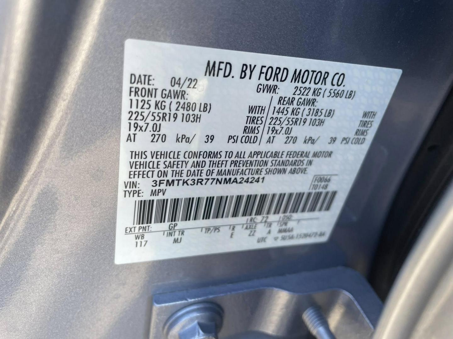 2022 Ford Mustang Mach-E Premium (3FMTK3R77NM) with an ELECTRIC engine, 1A transmission, located at 744 E Miner Ave, Stockton, CA, 95202, (209) 944-5770, 37.956863, -121.282082 - Photo#9