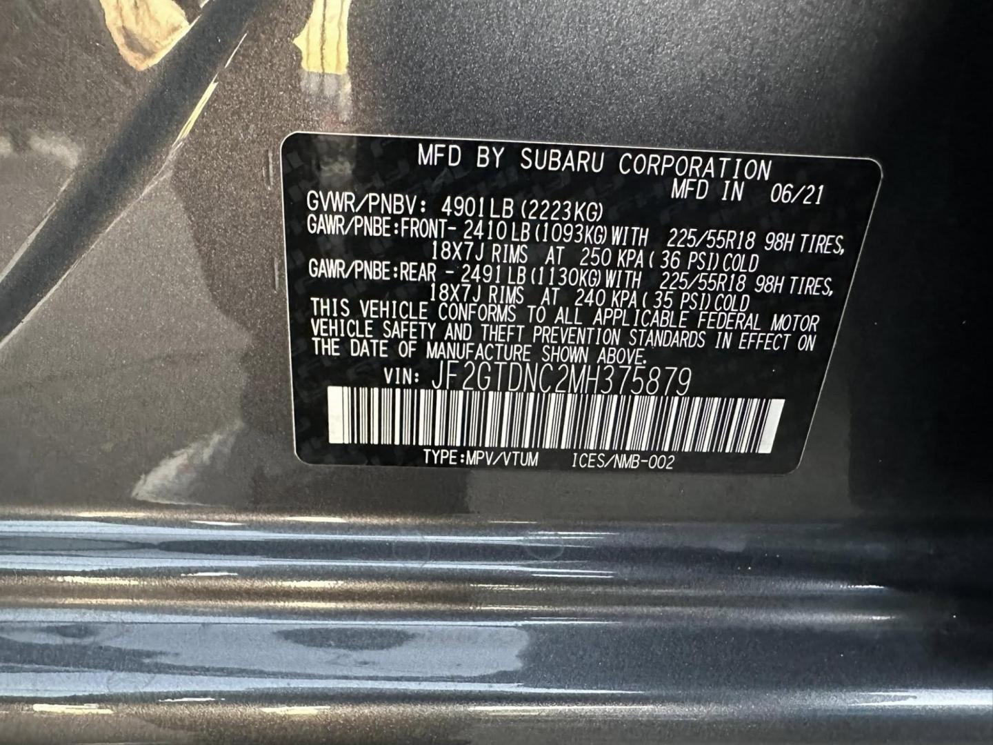 2021 Subaru Crosstrek Hybrid (JF2GTDNC2MH) with an 2.0L L4 DOHC 16V HYBRID engine, CVT transmission, located at 744 E Miner Ave, Stockton, CA, 95202, (209) 944-5770, 37.956863, -121.282082 - PLUS TAXES AND FEES - Photo#13