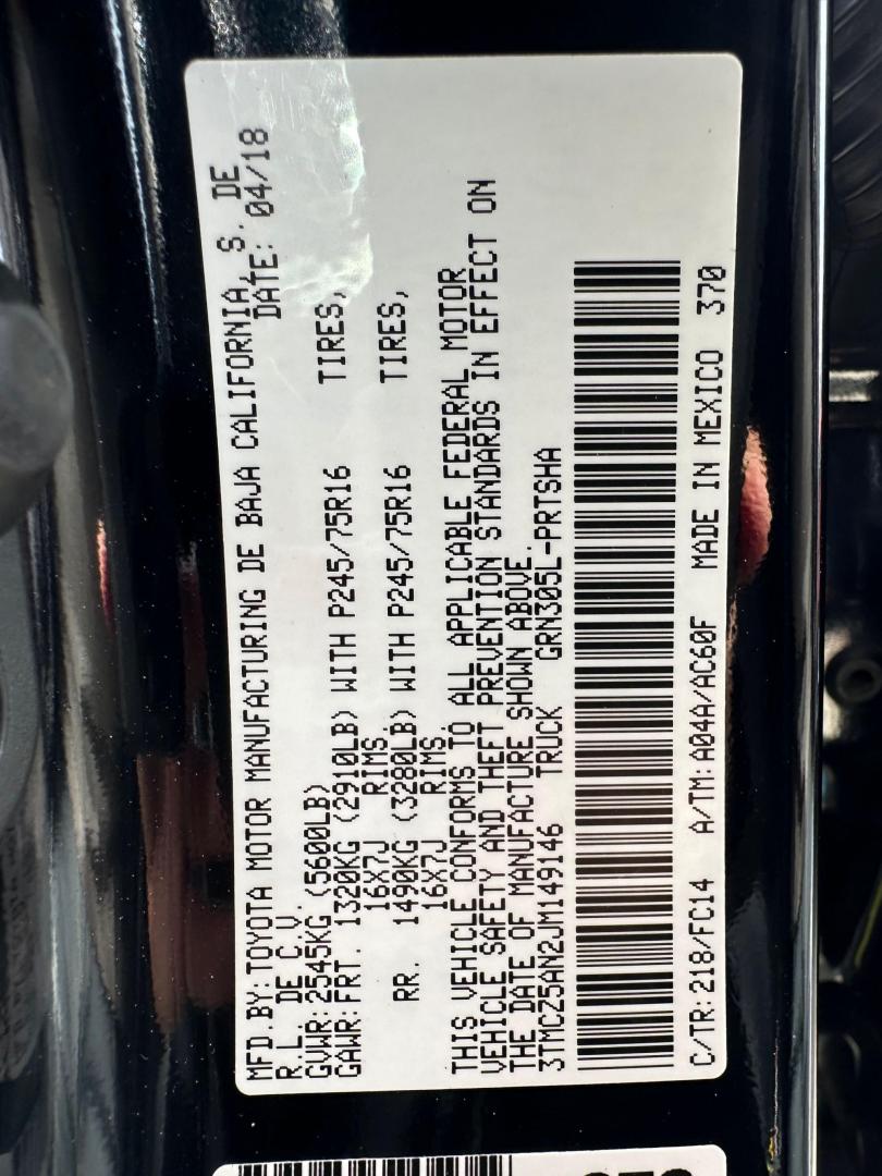 2018 Toyota Tacoma SR5 Double Cab Long Bed V6 6AT 4WD (3TMCZ5AN2JM) with an 3.6L V6 DOHC 24V engine, 6A transmission, located at 744 E Miner Ave, Stockton, CA, 95202, (209) 944-5770, 37.956863, -121.282082 - Photo#13