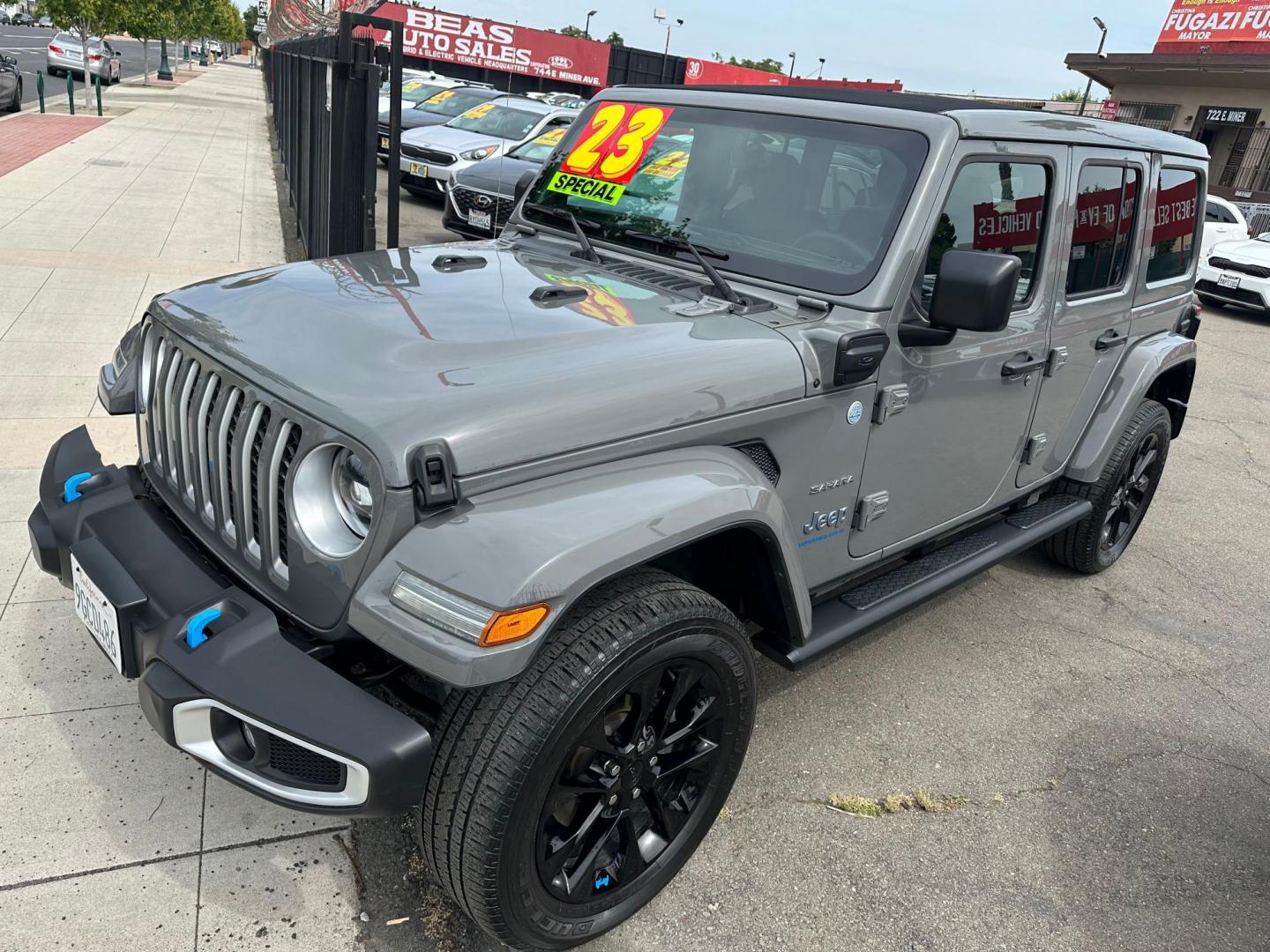 2023 Jeep Wrangler Unlimited Sahara 4XE (1C4JJXP62PW) with an 2.0L L4 DOHC 16V HYBRID engine, 8A transmission, located at 744 E Miner Ave, Stockton, CA, 95202, (209) 944-5770, 37.956863, -121.282082 - Photo#4