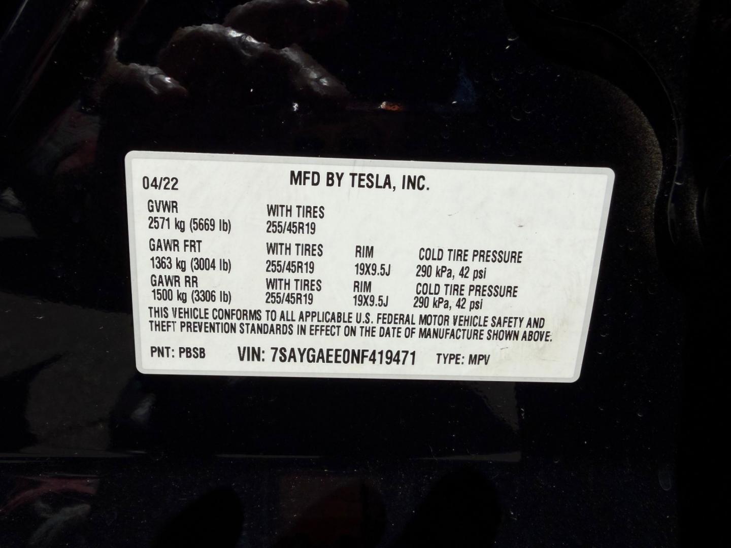 2022 Tesla Model Y Long Range AWD (7SAYGAEE0NF) with an ELECTRIC engine, 1A transmission, located at 744 E Miner Ave, Stockton, CA, 95202, (209) 944-5770, 37.956863, -121.282082 - Photo#14
